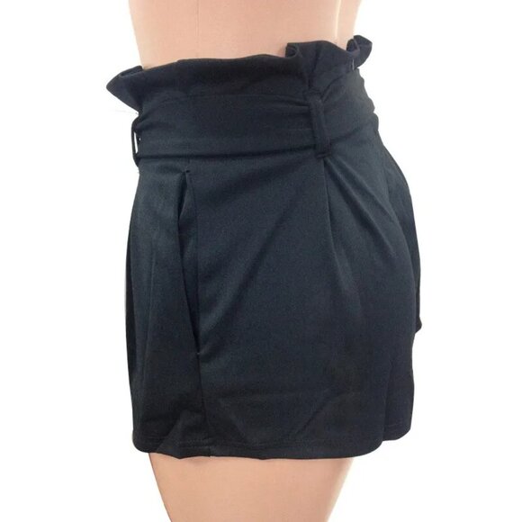 Women Ladies Casual High Waist Summer Shorts Hot Pants w/ Belt Pleated Tailored - Picture 8 of 8